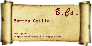 Bartha Csilla névjegykártya